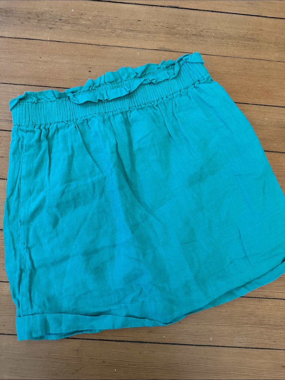 Jcrew green linen skirt